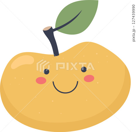 Cute cartoon pear with a happy face, perfect for children's illustrations. Cute cartoon pear with a happy face, perfect for children's illustrations. 127439990