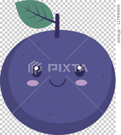 A whimsical cartoon plum character with a cheerful expression and bright colors. A whimsical cartoon plum character with a cheerful expression and bright colors. 127440009
