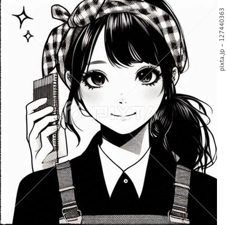 日本人若者女性笑顔イラスト！10代、20代、30代、40代ぐらいのヤング世代！アルバイト仕事AIOL 127440363