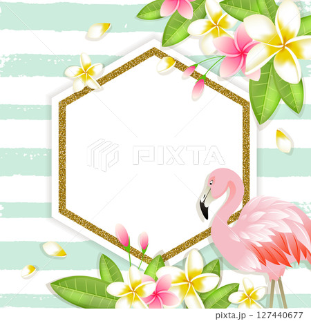 夏　背景　タイトル　チラシ　バナー　ベクター 127440677