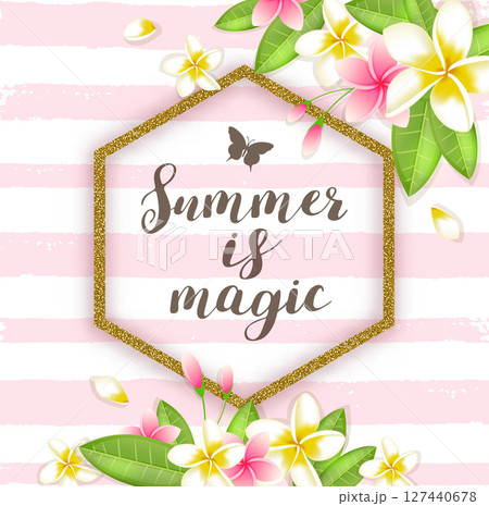 夏　背景　タイトル　チラシ　バナー　ベクター 127440678