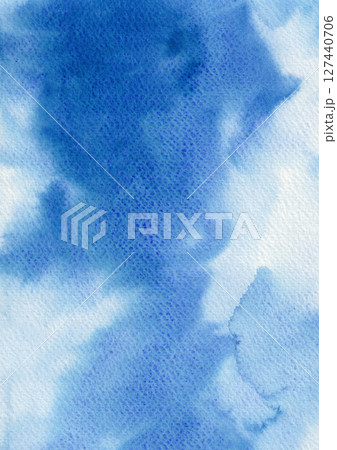 Watercolor painting background painted in blue. 127440706