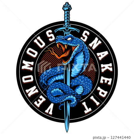Emblem With Snake Wrapped Around Sword 127441440