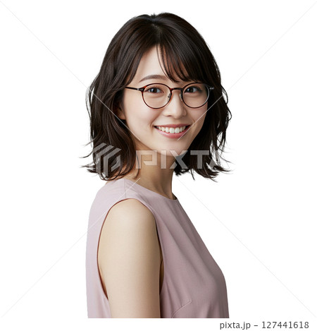 メガネをかけた女性 メガネをかけた女性 127441618