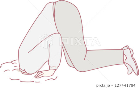 Person with their head buried in the sand A Conceptual Illustration of Avoidance Behavior 127441784