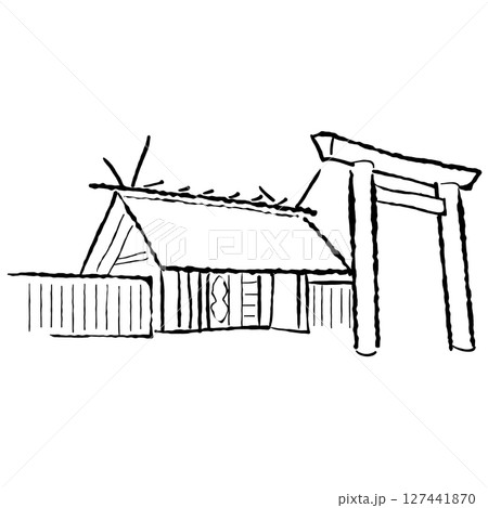 名古屋名所　熱田神宮　イラスト 127441870