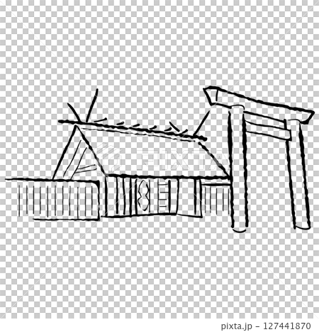 Nagoya famous place Atsuta Shrine illustration Nagoya famous place Atsuta Shrine illustration 127441870