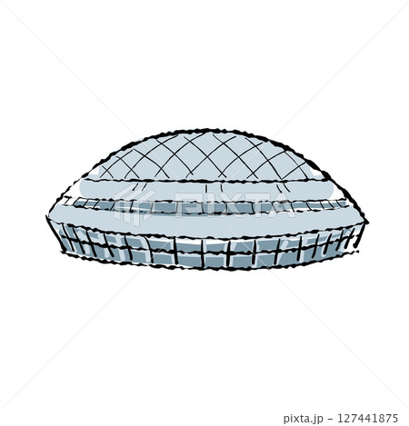 名古屋名所　ナゴヤドーム　イラスト 127441875