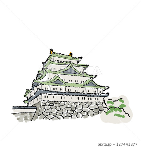 名古屋名所 名古屋城 イラスト 名古屋名所 名古屋城 イラスト 127441877