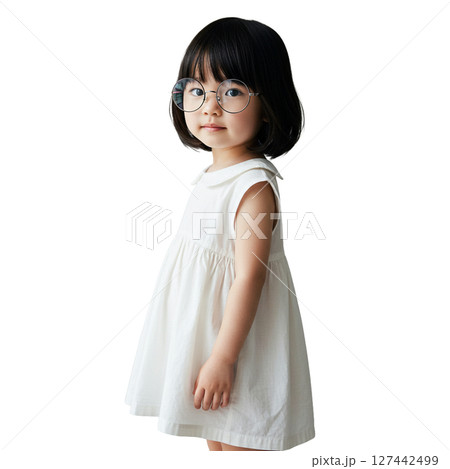 眼鏡をかけた女の子 眼鏡をかけた女の子 127442499
