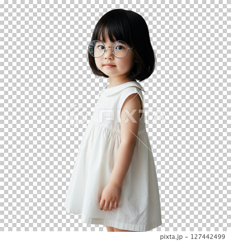 眼鏡をかけた女の子 眼鏡をかけた女の子 127442499