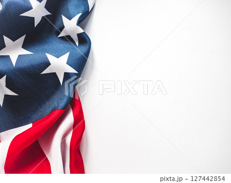 American Flag on white background. Greeting card American Flag on white background. Greeting card 127442854