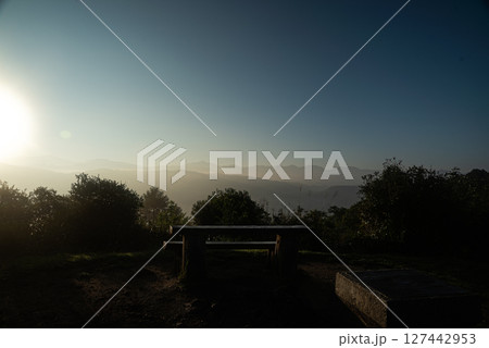ベンチから朝の風景 ベンチから朝の風景 127442953