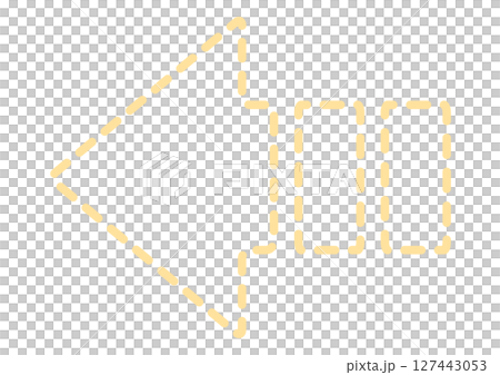 Yellow broken simple arrow icon Yellow broken simple arrow icon 127443053