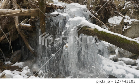 虻川の氷瀑 127443103