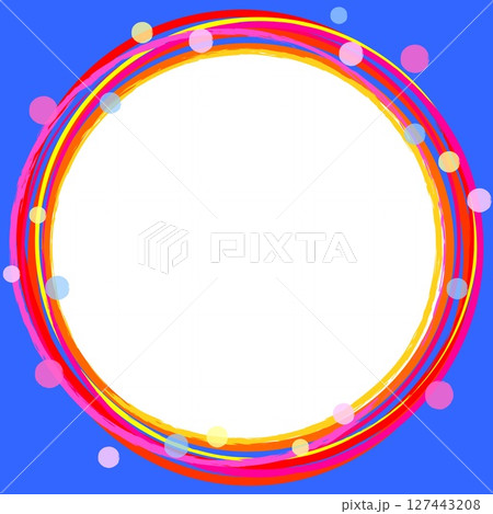 フレーム　ホワイトスペース　リング　ドット　ブルー 127443208