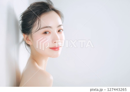 透明感のある肌の美人女性「AI生成画像」 127443265