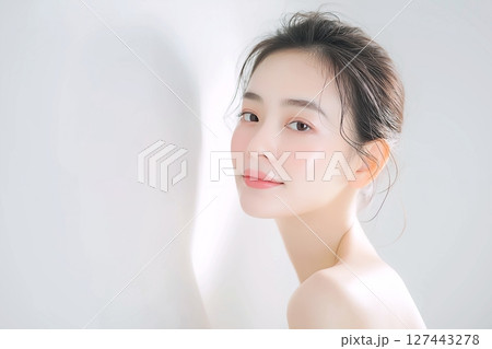 透明感のある肌の美人女性「AI生成画像」 127443278