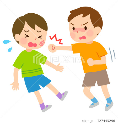 言葉より先に手が出てしまう子ども　ケンカ　感情コントロール 127443296