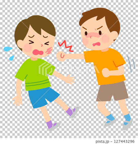 言葉より先に手が出てしまう子ども　ケンカ　感情コントロール 127443296