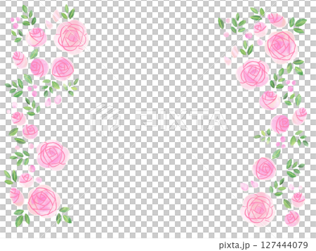 水彩風格手繪玫瑰插畫框時尚的背景素材 水彩風格手繪玫瑰插畫框時尚的背景素材 127444079