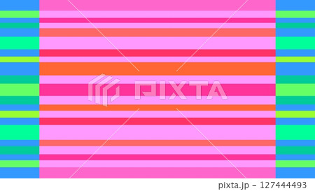ボーダー模様 カラフル ピンク オレンジ色 ブルー グリーン ボーダー模様 カラフル ピンク オレンジ色 ブルー グリーン 127444493