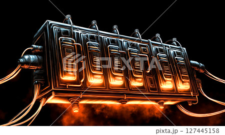 A close up of a computer generated image of a building 127445158