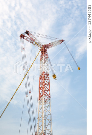 Crane boom part of crawler crane. Crane boom part of crawler crane. 127445585