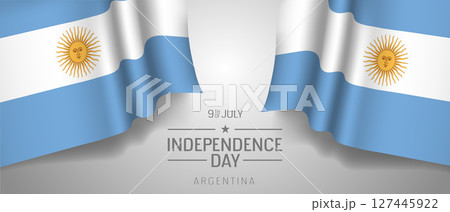 Argentina happy independence day greeting card, banner with template text vector illustration 127445922
