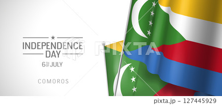 Comoros happy independence day greeting card, banner vector illustration 127445929