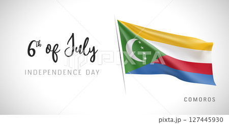 Comoros independence day vector banner, greeting card. Comoros independence day vector banner, greeting card. 127445930