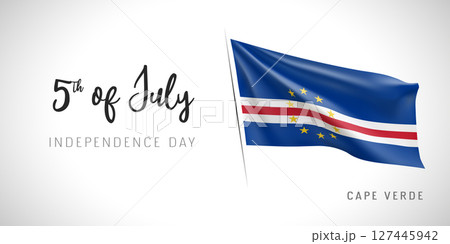 Cape Verde independence day vector banner, greeting card. 127445942