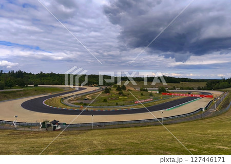 Beautiful new race track 2025 for motorcycle and car racing. Automotodrom Brno Masaryk Circuit. Motorcycle racing Czech Republic Europe. 127446171