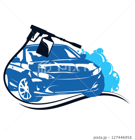 Gun for power wash and car, car wash design 127446958