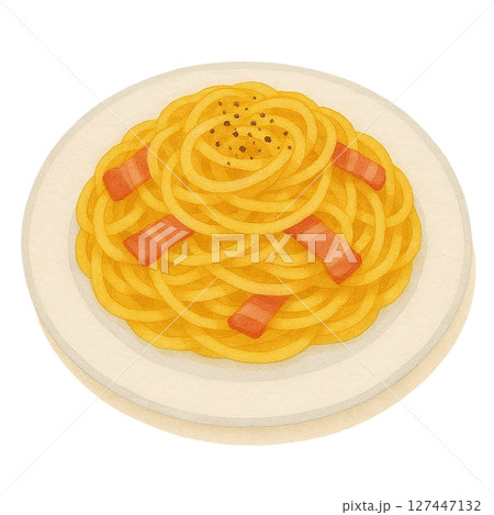 【パスタ】カルボナーラのイラスト 127447132