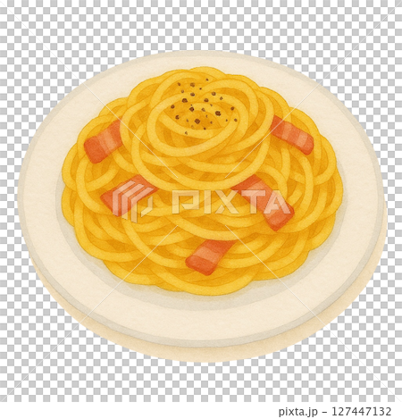 【パスタ】カルボナーラのイラスト 127447132