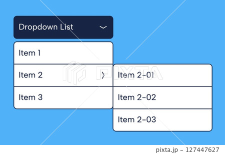 Drop down list. Web interface elements with...のイラスト素材 [127447627] - PIXTA
