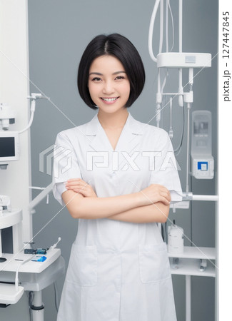 女性の歯科医　笑顔 127447845