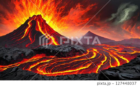 火山地帯 127448037