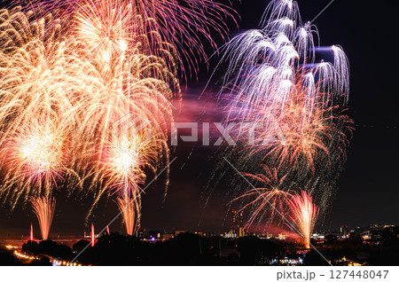 夜空を飾る花火(戸田橋花火大会・いたばし花火大会) 夜空を飾る花火(戸田橋花火大会・いたばし花火大会) 127448047