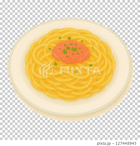 【パスタ】たらこスパゲティのイラスト 127448943