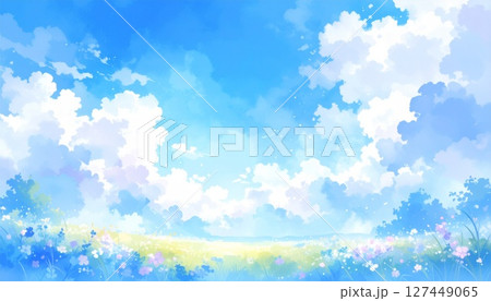 夏空と雲の幻想的な風景2 夏空と雲の幻想的な風景2 127449065