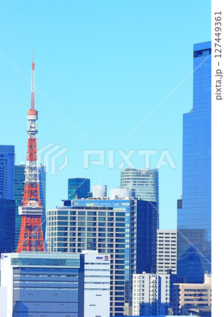 東京都港区、東京の町並みと東京タワーの風景 東京都港区、東京の町並みと東京タワーの風景 127449361