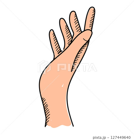 Palm of hand in doodle style 127449640