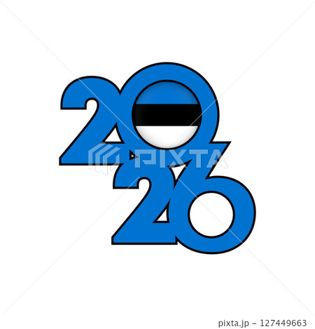 2026 banner with Estonia flag inside. 2026 banner with Estonia flag inside. 127449663