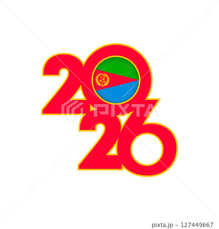 2026 banner with Eritrea flag inside. 2026 banner with Eritrea flag inside. 127449667