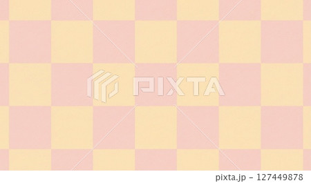 柔らかなピンクとクリーム色のチェック柄 127449878