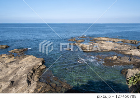 三浦半島の海岸(黒崎の鼻) - 神奈川県三浦市,日本 三浦半島の海岸(黒崎の鼻) - 神奈川県三浦市,日本 127450789
