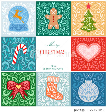 Merry christmas banners vector illustration set templates. Merry christmas banners vector illustration set templates. 127451042
