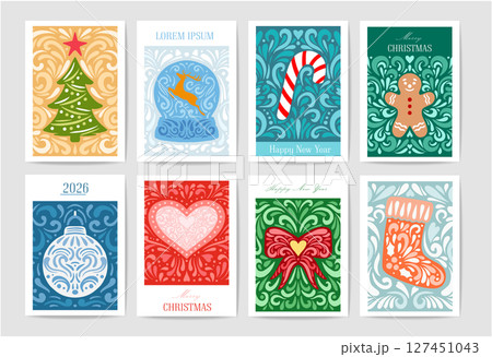 Merry christmas banners vector illustration set templates. Merry christmas banners vector illustration set templates. 127451043